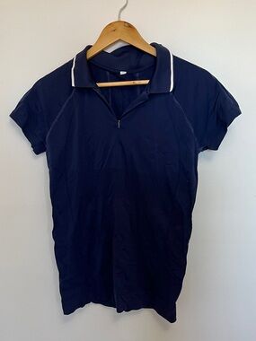 ATHLETA Navy Polo Shirt Pickleball Tennis Golf Size M
